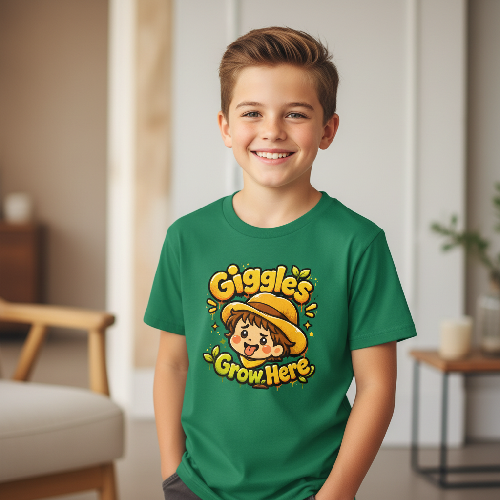 Bella “Giggles Grow Here” Youth Short Sleeve T-Shirt